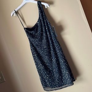 FRENCH CONNECTION one shoulder dress NWT sz6 sequins & studs prom $428